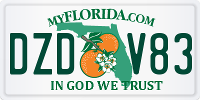 FL license plate DZDV83