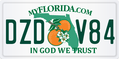 FL license plate DZDV84