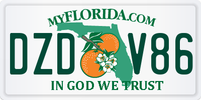 FL license plate DZDV86