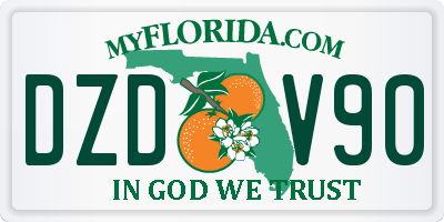 FL license plate DZDV90