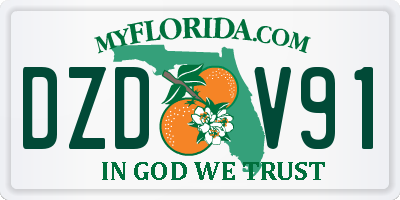FL license plate DZDV91