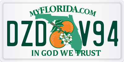 FL license plate DZDV94