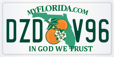 FL license plate DZDV96