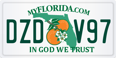 FL license plate DZDV97