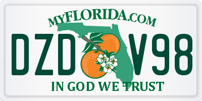 FL license plate DZDV98