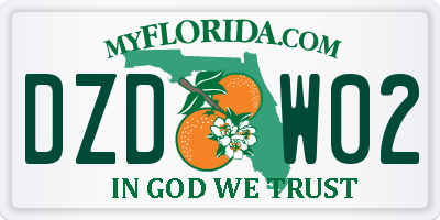 FL license plate DZDW02
