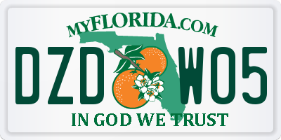 FL license plate DZDW05