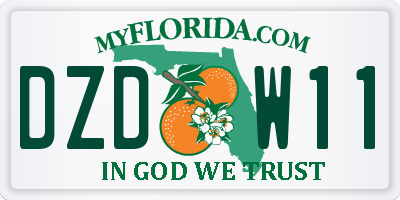 FL license plate DZDW11
