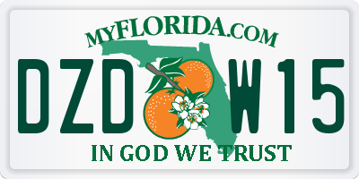 FL license plate DZDW15