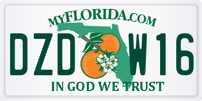 FL license plate DZDW16
