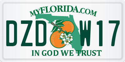 FL license plate DZDW17
