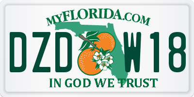 FL license plate DZDW18