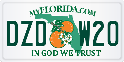 FL license plate DZDW20