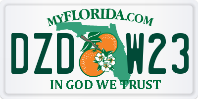 FL license plate DZDW23