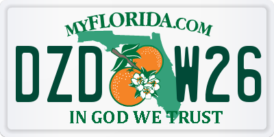 FL license plate DZDW26