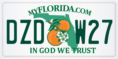FL license plate DZDW27
