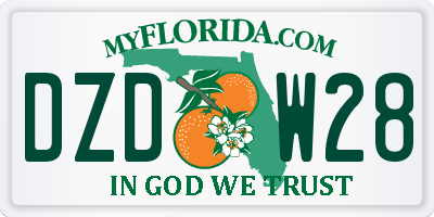 FL license plate DZDW28