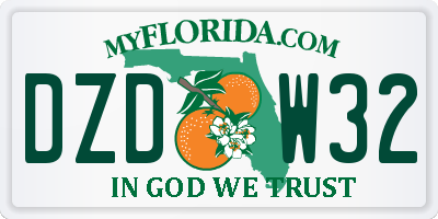 FL license plate DZDW32