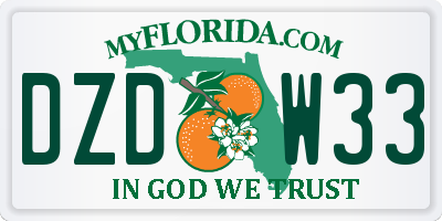FL license plate DZDW33