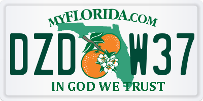 FL license plate DZDW37