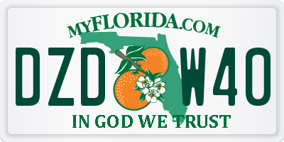 FL license plate DZDW40