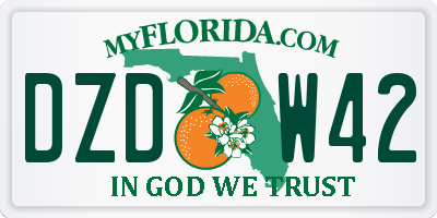 FL license plate DZDW42