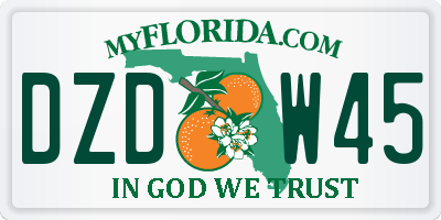 FL license plate DZDW45