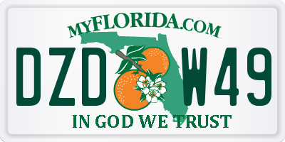 FL license plate DZDW49