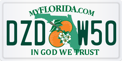 FL license plate DZDW50