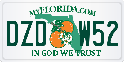 FL license plate DZDW52