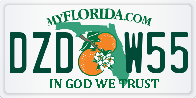 FL license plate DZDW55