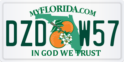 FL license plate DZDW57
