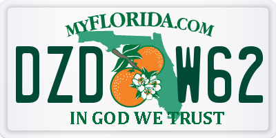 FL license plate DZDW62