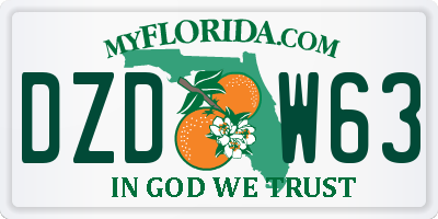 FL license plate DZDW63