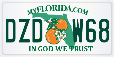 FL license plate DZDW68
