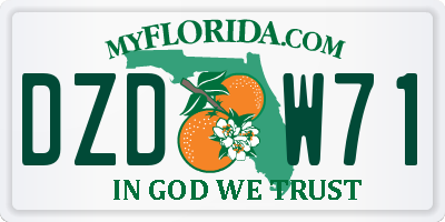 FL license plate DZDW71