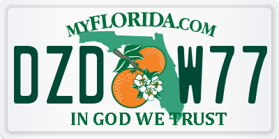 FL license plate DZDW77
