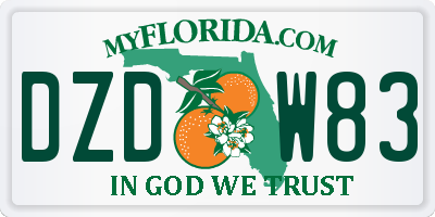 FL license plate DZDW83