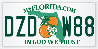 FL license plate DZDW88