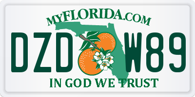 FL license plate DZDW89