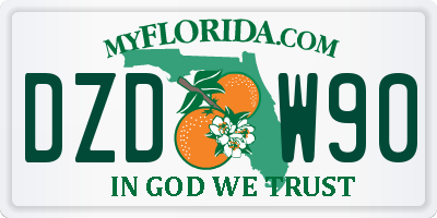 FL license plate DZDW90