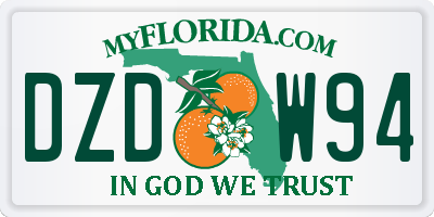 FL license plate DZDW94