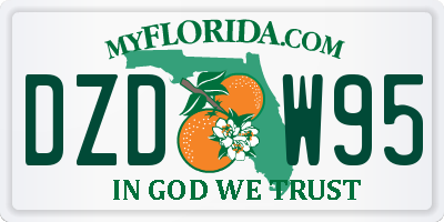 FL license plate DZDW95