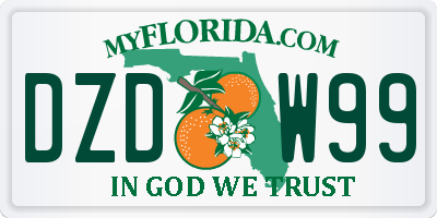FL license plate DZDW99