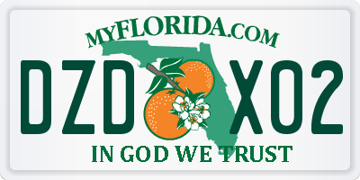 FL license plate DZDX02