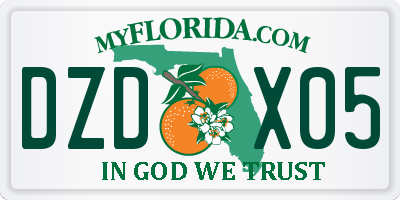 FL license plate DZDX05