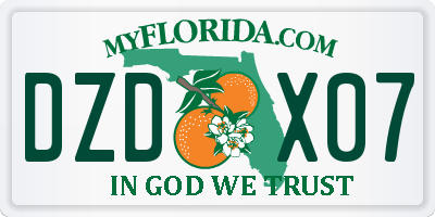 FL license plate DZDX07