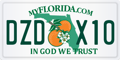 FL license plate DZDX10
