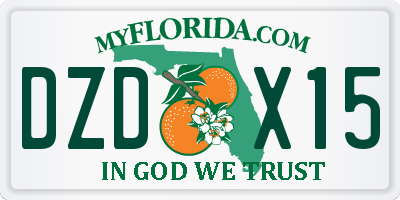 FL license plate DZDX15
