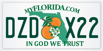 FL license plate DZDX22